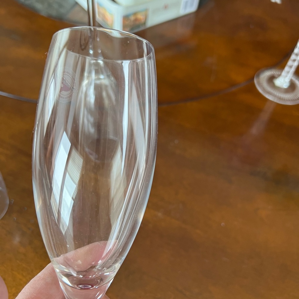 Cristal D'arques Mendocino Set of 3 French 24% Lead Crystal Champagne Flutes